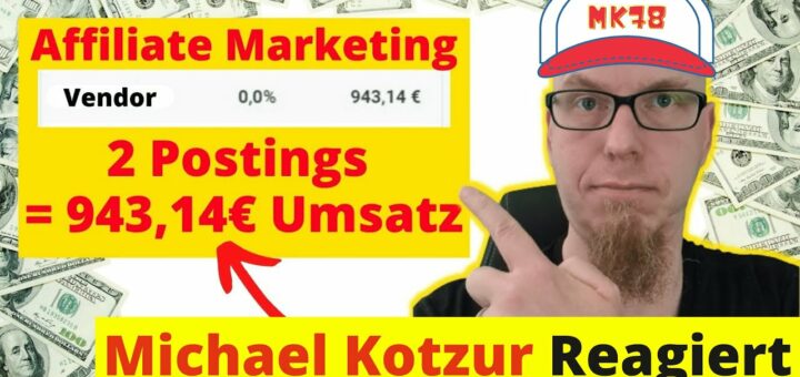 Affiliate Marketing für Anfänger 943 Euro mit 2 Postings [Reaction] Sebastian Rabuda